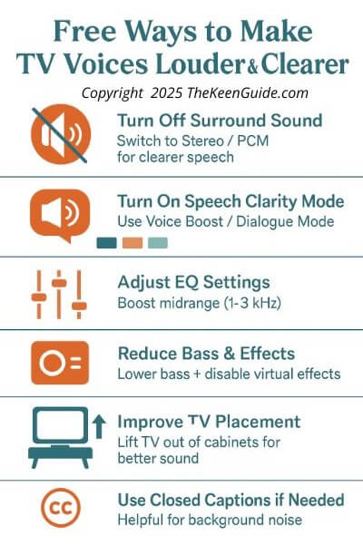 infographic free ways to make tv voices clearer