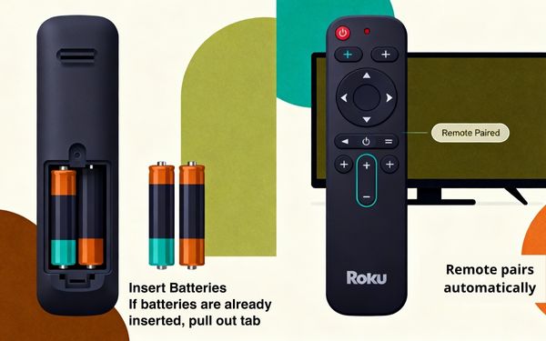 insert batteries remote should pair automatically