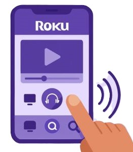 headphones symbol on roku app