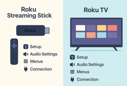 infographic showing roku stick and roku tv
