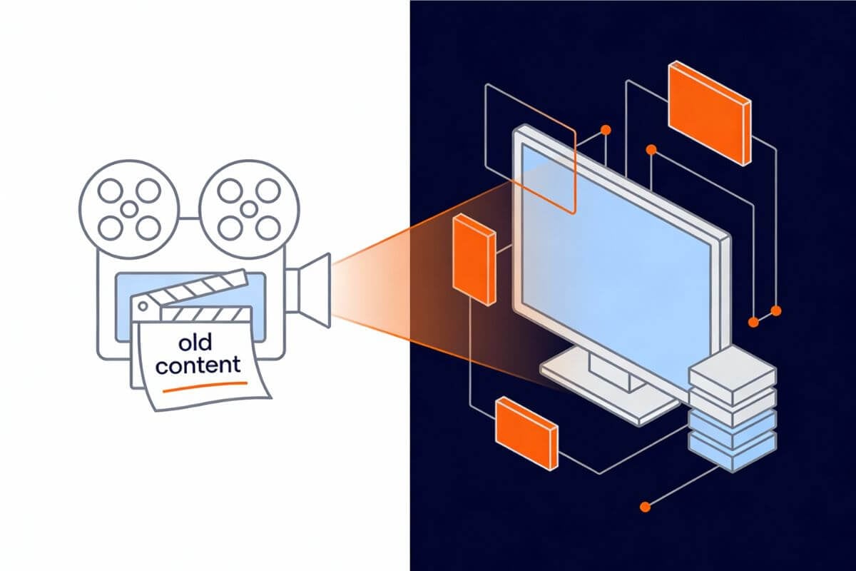 Classic television content being played on modern viewing systems