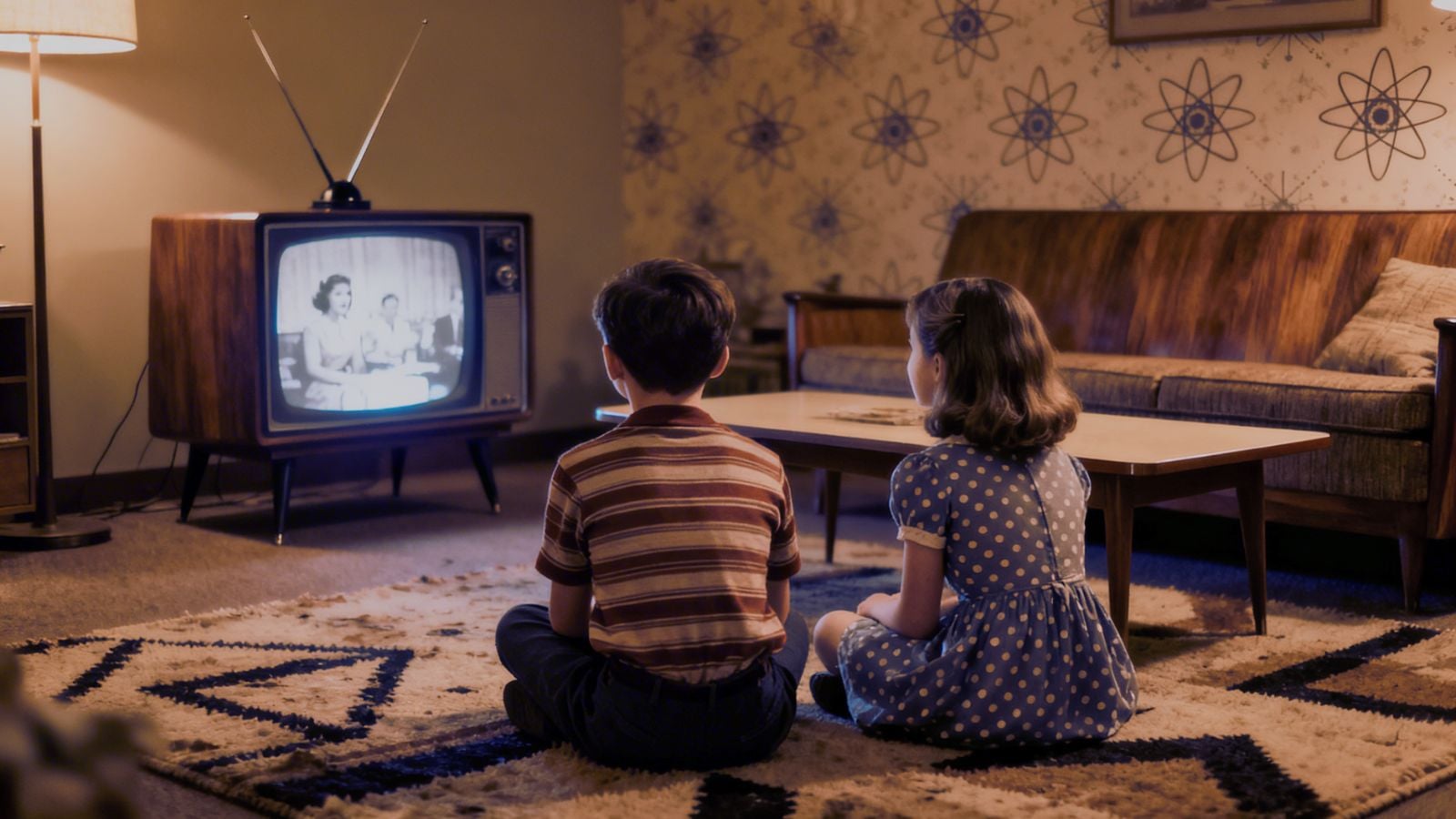 Scenes like this remind me of how my brother and I spent countless evenings — cross‑legged on the floor, completely absorbed in whatever classic show happened to be on.