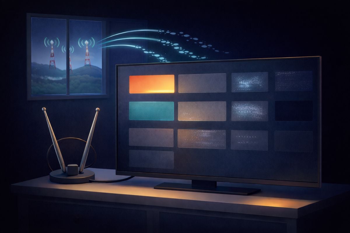 Indoor TV antenna receiving weak broadcast signal causing missing TV channels