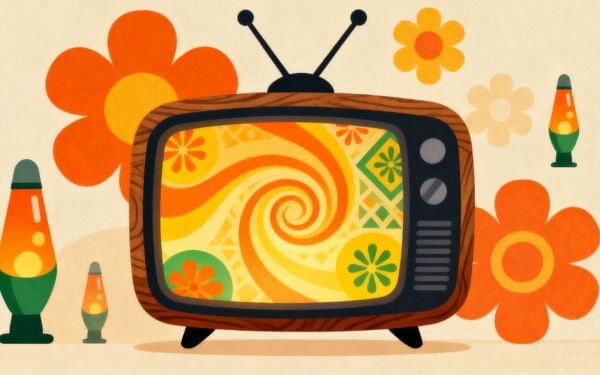 Classic TV shows on an old television