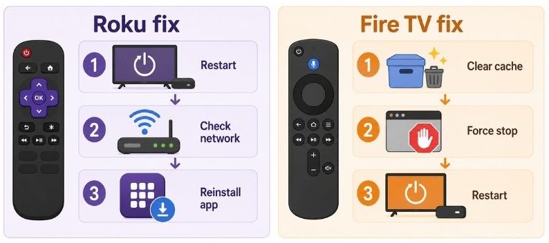 Roku and Fire TV fixes for Pluto TV freezing